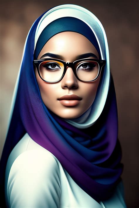 Lexica Beautiful Hijab Girl Wearing Glasses