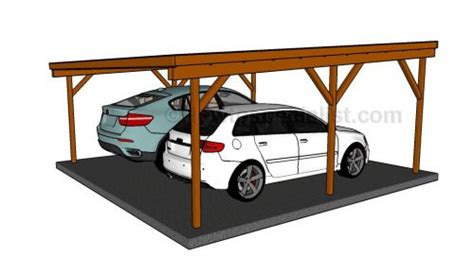 This free standing carport plans place features a matching pickup bed, and two sets of dresser drawers. Flat roof double carport plans | Wooden Carport Plans ...