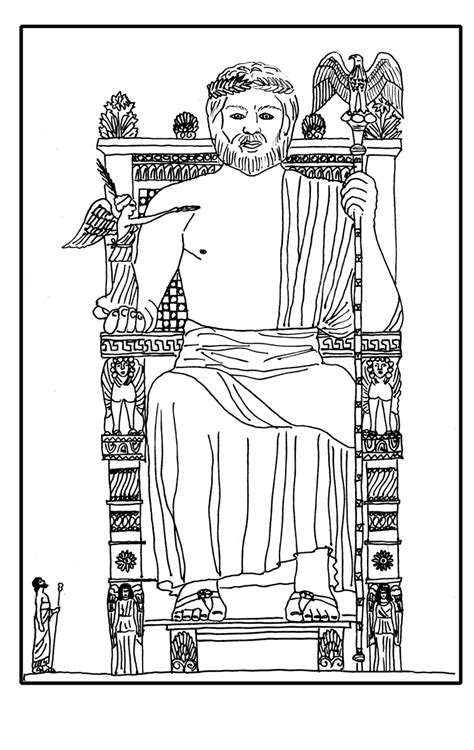 Colorear ayuda a desarrollar la motricidad fina y la creatividad , a mejorar la concentración y a relajarse , algo muy importante en. Dibujo para colorear - Estatua de Zeus