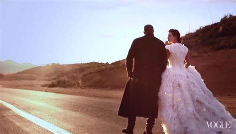 Kim Kardashian And Kanye West Grace Cover Of Vogue In Wedding Outfits