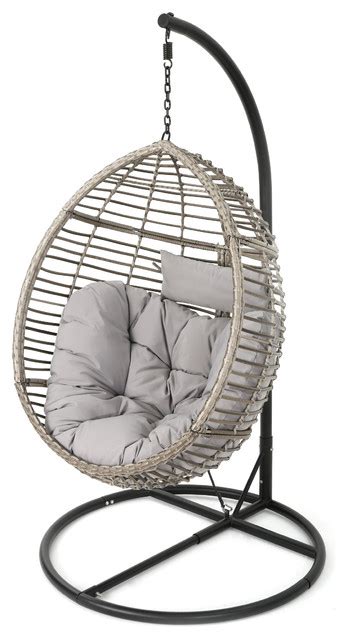 Leasa Outdoor Wicker Hanging Basket Chair Tropical Hammocks And