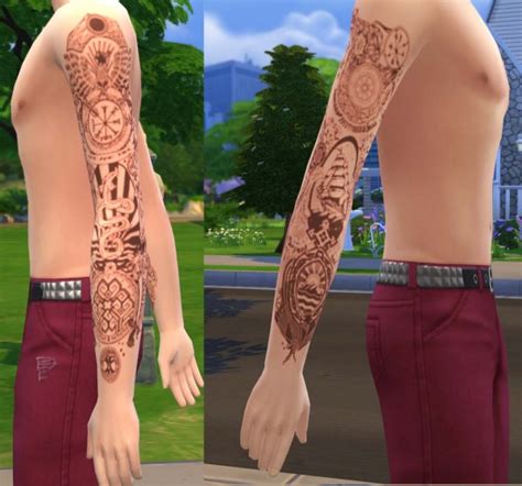 Mod The Sims Arm Tattoo For Him And For Her Black And Color