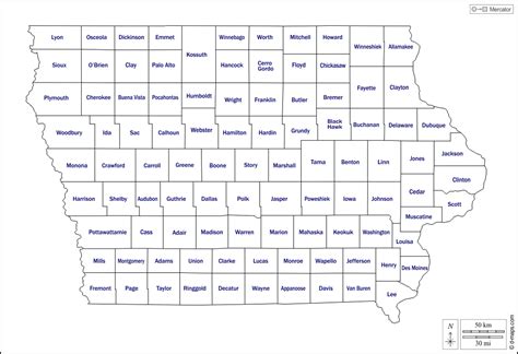 Iowa County Map Printable Printable Word Searches