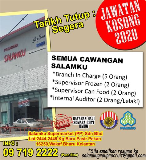 Terdapat lebih 5937 jawatan yang masih kosong dalam sektor kerajaan dan swasta yang sentiasa di kemaskini. jmc kota bharu: 16/02/2020