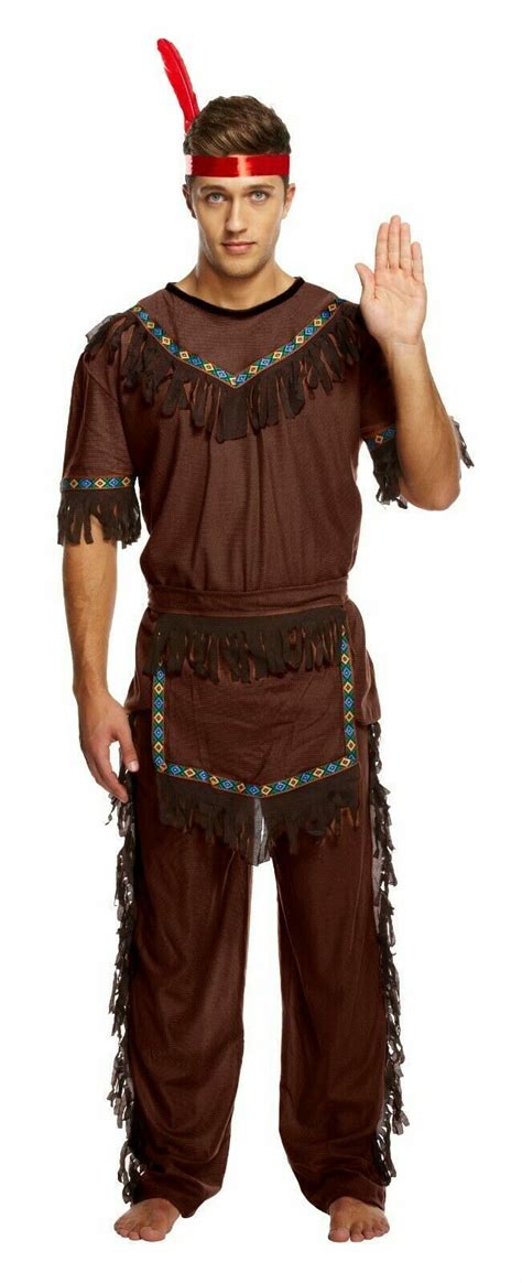 Mens Womens American Indian Costume Adult Native Fancy Dress Book Week