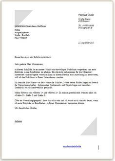 Bewerbung Praktikum Schüler – Kostenlose Vorlage und ...