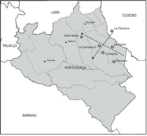 Mapa Del Estado Portuguesa En Venezuela Donde Se Observa El Municipio