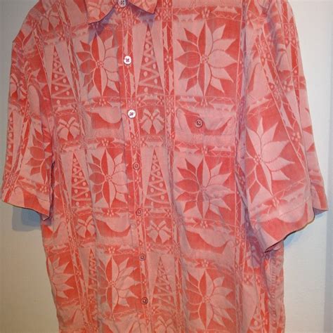 Tori Richard Tori Richards Silk Coral Hawaiian Print Button Down Shirt