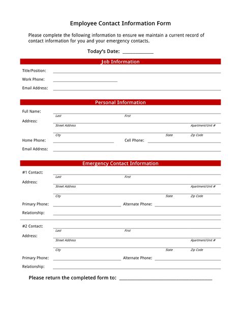 employee details forms printable printable forms free online