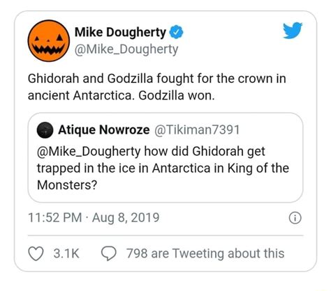 Mike Dougherty Mike Dougherty Ghidorah And Godzilla Fought For The