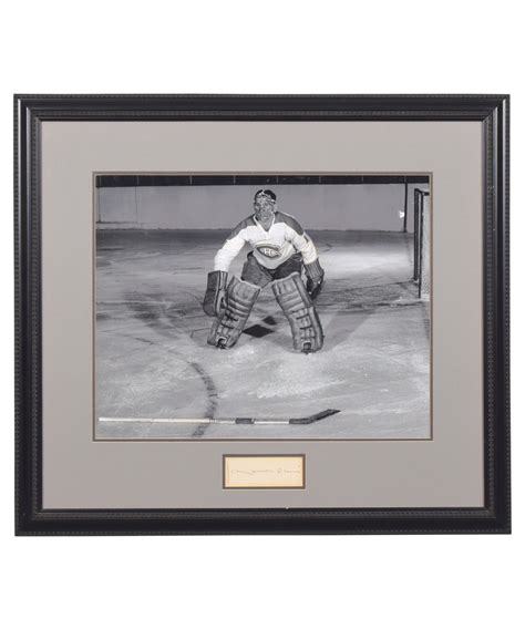 Lot Detail Jacques Plante Signed Montreal Canadiens Framed Montage