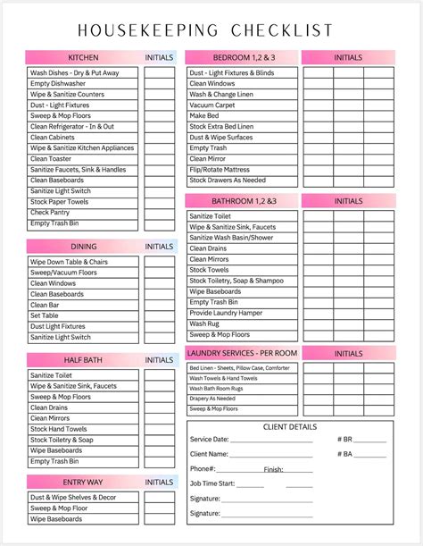 Airbnb Cleaning Checklist Canva Editable Housekeeping Etsy