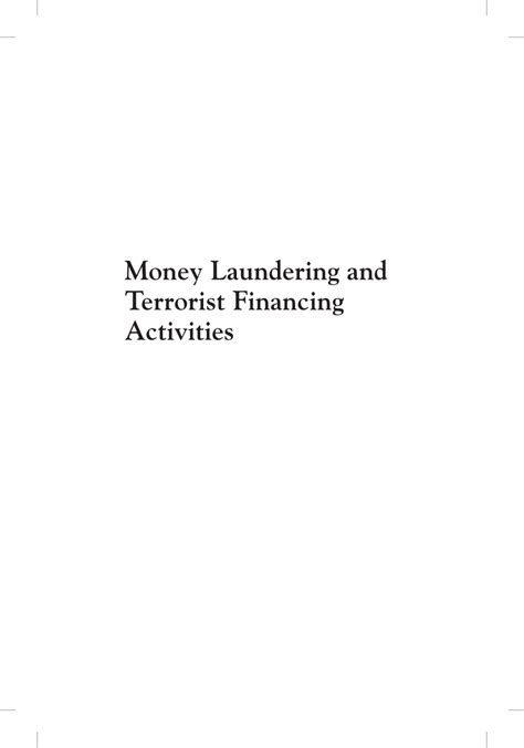 Money laundering risks you cannot ignore. (PDF) Money Laundering and Terrorist Financing Activities - A primer on avoidance management for ...