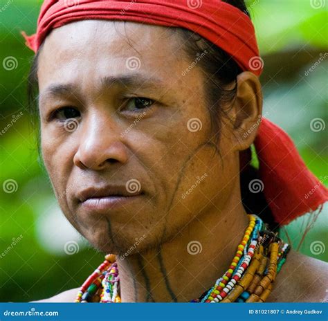 Portrait Of A Man Mentawai Tribe Close Up Editorial Photography