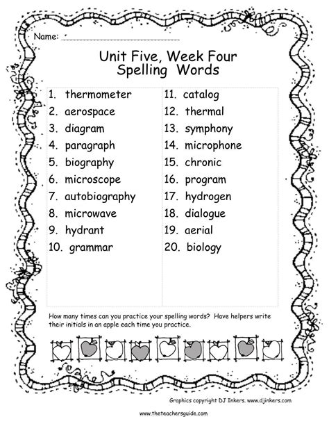 Vocabulary For Sixth Graders