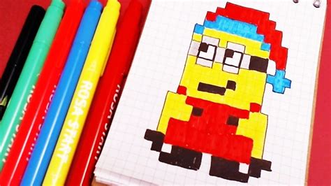 Handmade Pixel Art How To Draw Minion Mignon Step By Step Youtube