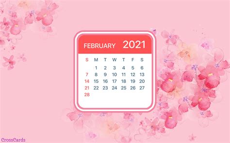 February 2021 Flowers Desktop Calendar Free February Wallpaper