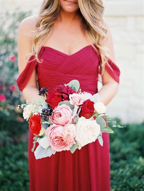 Crimson Bridesmaids Dress Elizabeth Anne Designs The Wedding Blog