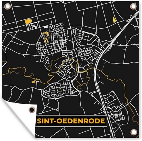 Tuin Poster Sint Oedenrode Plattegrond Kaart Black Gold Stadskaart 200x200 Bol