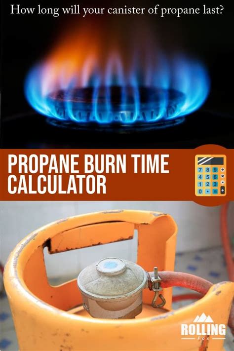 The calculator estimates 0.98 hours of burn time. propane burn time calculator, how long will your canister ...