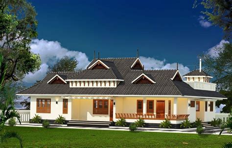 Kerala Traditional Style 4 Bedroom Single Storey Beautiful House And