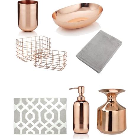 Copper bathroom accessories provide the space with warmth and a unique aesthetic. Dream bathroom ... Theme: copper and grey, hints of white ...