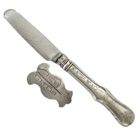 Brit Milah Jewish Set Circumcision Shield And Knife Vintage Silver