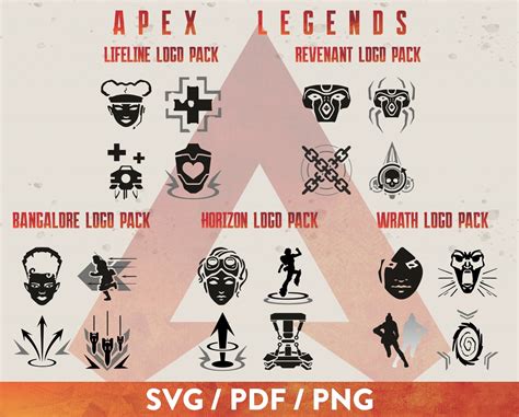 Apex Legends Svg Download Png Pdf Vector Logo Pack Lifeline Etsy