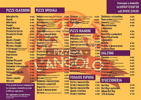Speisekarte Von Pizzeria Langolo Lucca