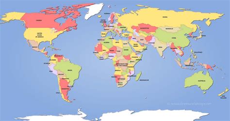 Detailed World Map Pdf World Map With Countries