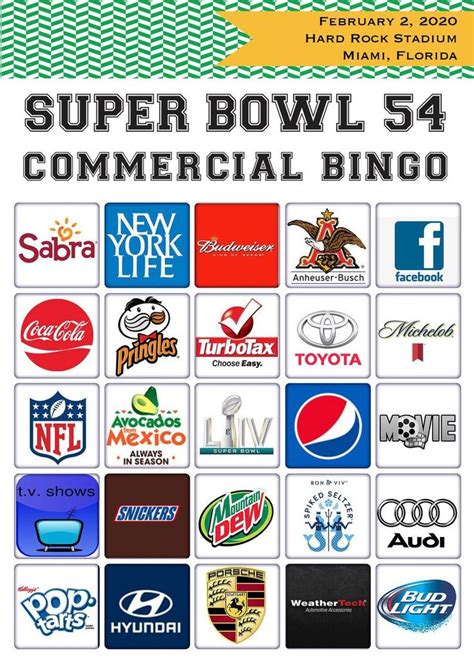 Super Bowl Bingo 2022 Free Printable