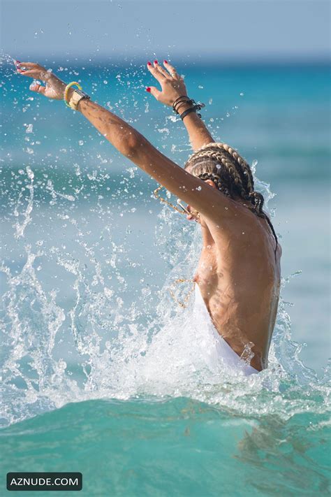 Lady Victoria Hervey Nipple Slip On The Beach In Barbados AZNude