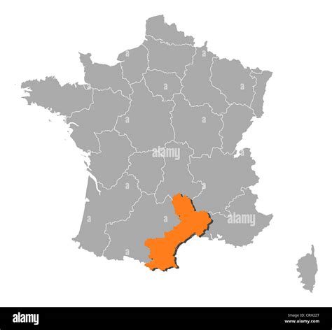 Political Map Of France With The Several Regions Where Languedoc