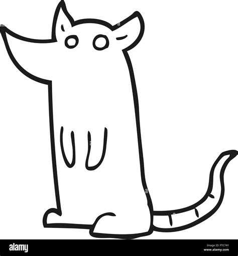 Noir et blanc dessiné à main levée de la souris de dessin animé Image