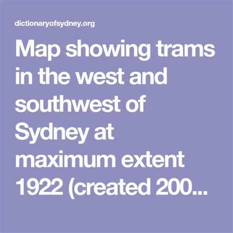 Map Showing Trams In The West And Southwest Of Sydney At Maximum Extent