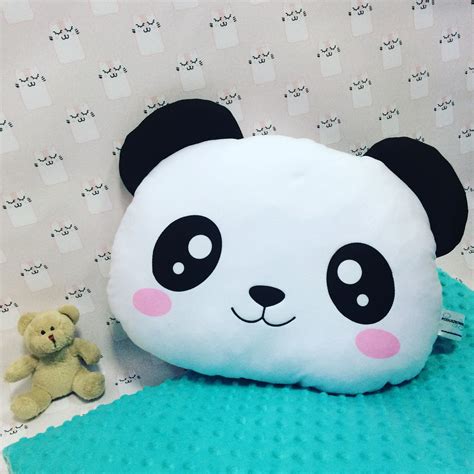 Panda Pillow Panda Bear Panda Kawaii Stuffed Panda Etsy