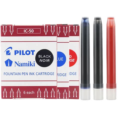 Pilot Namiki Ic50 Fountain Pen Ink Cartridge Blackbluered Writing