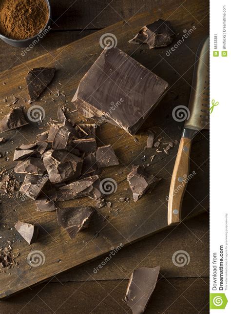 Organic Semi Sweet Dark Chocolate Chunks Stock Image Image Of Broken