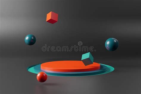 Download Stage Podium On Black Background Background. Mockup Of Empty Circular Platform. Abstract ...