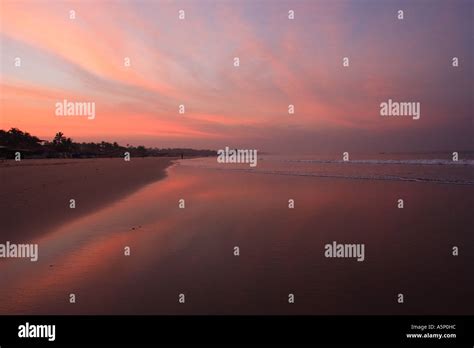 Dawn First Light On Baga Beach In Goa Stock Photo Alamy