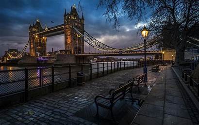London Bridge Night Tower England Street Cobblestone