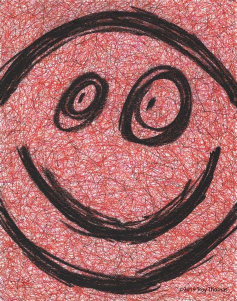 Smiley Face 190506 Scribble Art Minimalist Art Ink Drawing