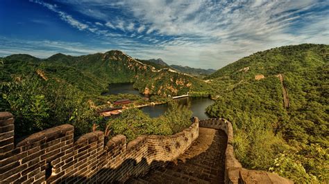 Download Wallpaper 1920x1080 Great Wall Of China Lake