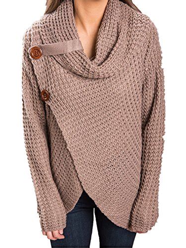 Buy Inorin Womens Sweaters Casual Cowl Neck Chunky Cable Knit Wrap