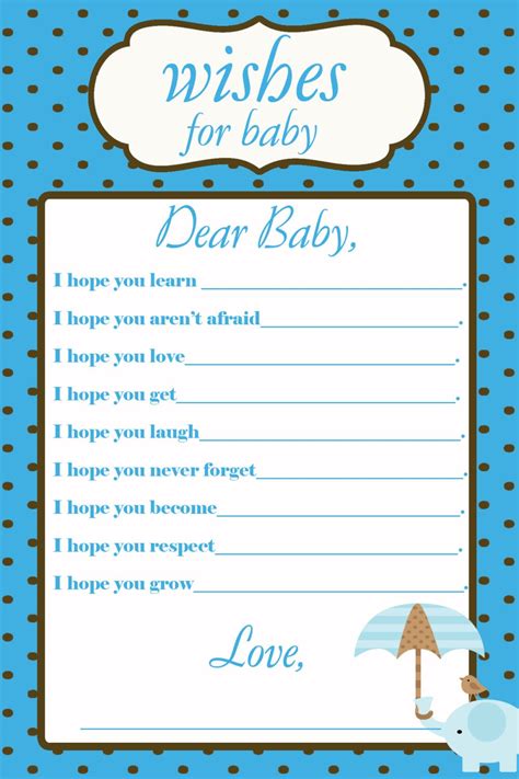Our baby shower printables are free, and there are a variety of designs and fonts to choose from. Printable Wishes For Baby Baby Shower
