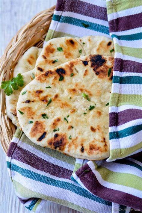 Quick Homemade Indian Garlic Butter Naan Bread Without Yeast