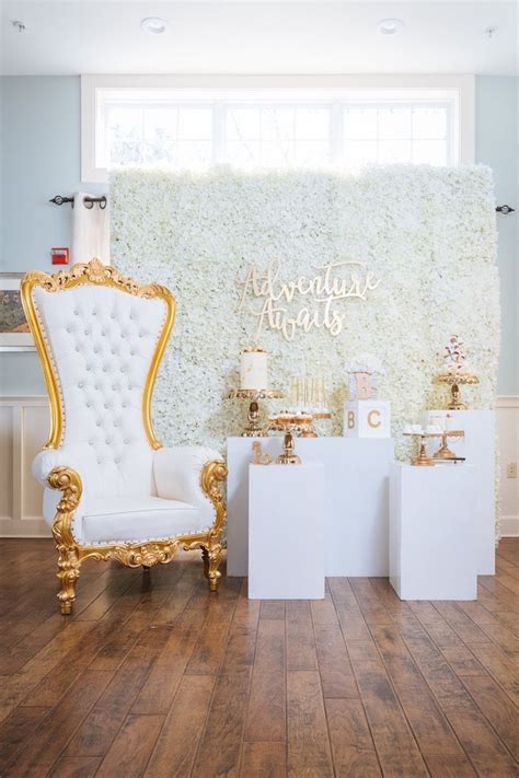 White And Gold Baby Shower Karas Party Ideas Fancy Baby Shower