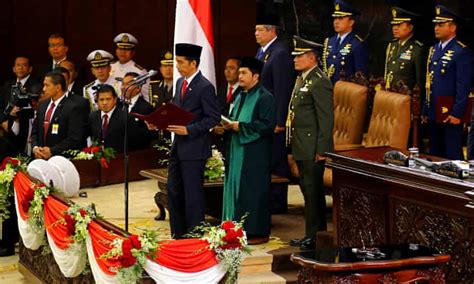 Indonesias Jokowi Sworn In As President As Economic Problems Mount Indonesia The Guardian