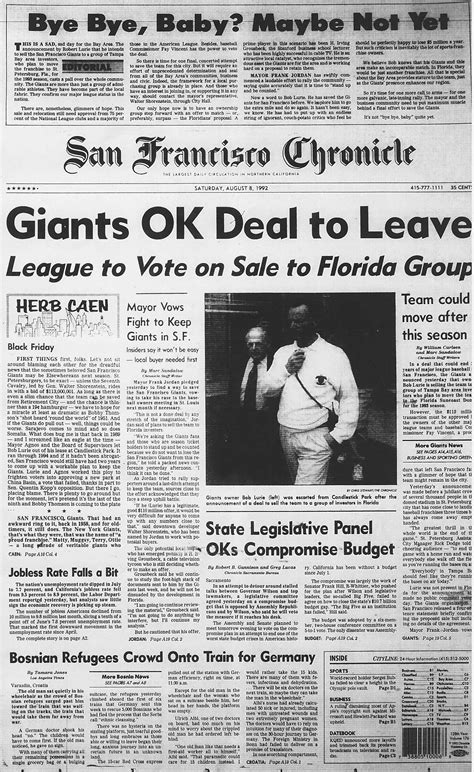 Chronicle Covers: When San Francisco nearly lost the Giants | San