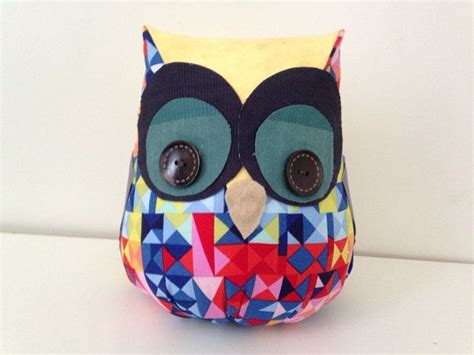 Funky Geometric Fabric Owl Doorstop By Houseofnicnax On Etsy Owl